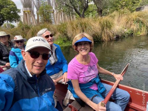 In a waka on the River Avon in Christ Church NZ