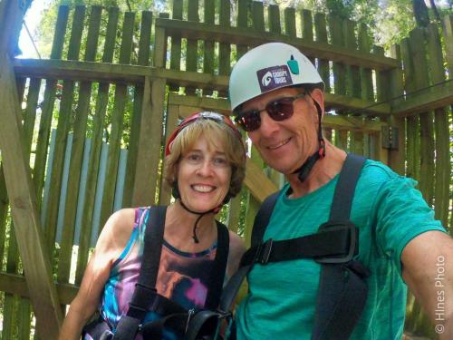 Getting ready to zipline