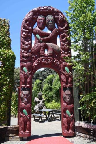 Carvings at the Maori Arts and Crafts Institute